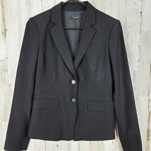 Ann Taylor Button Front Blazer Jacket Black Size 2